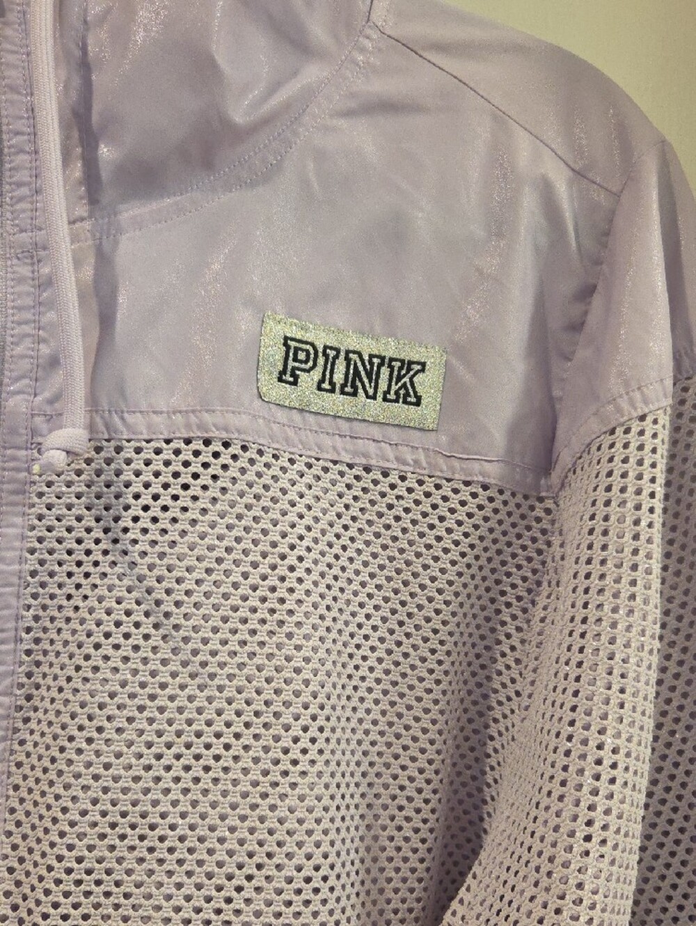PINK Victoria's Secret Lavender Mesh Panel Windbreaker Jacket - Picture 2 of 6